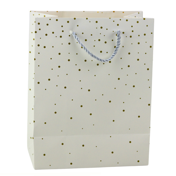 Torba Prezentowa Ze Złotymi Kropkami 23 x 18 x 10,5 cm