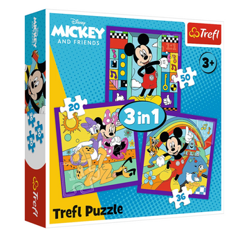Puzzle – 3-in-1 (20, 36, 50 Teile) – Micky und sein fröhliches Team – Micky Maus und Freunde – Trefl 34894