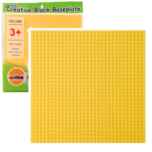 Construction Board for Building Blocks Yellow 25.5x25.5 cm