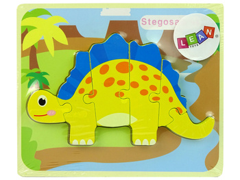 Holzpuzzle Dinosaurier Stegosaurus Gelb