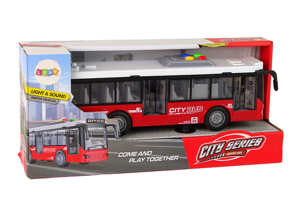 Battery Powered Bus Lights Sounds Friction Drive Red 1:16
