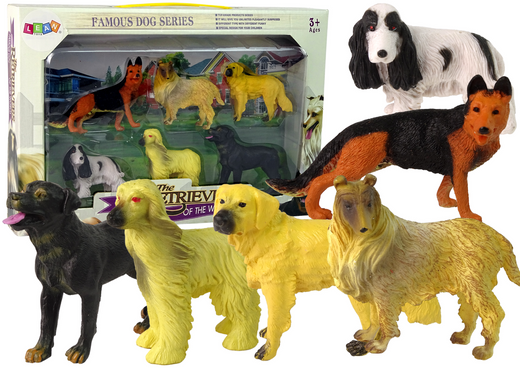 Set of 6 Figures Purebred Dogs Famous Dog of the World