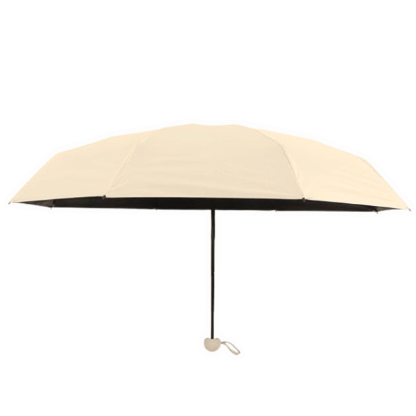 Folding Pocket Umbrella with UV Protection UPF 50+ Case Beige 90 cm