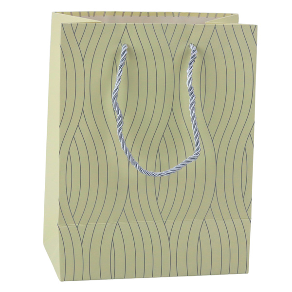 Paper Gift Bag Silver Wavy Lines 23 x 18 x 10.5 cm