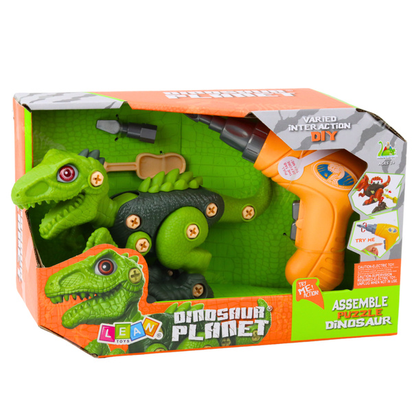 Dinosaurier zum Aufschrauben Schrauben Grün Bohrer DIY