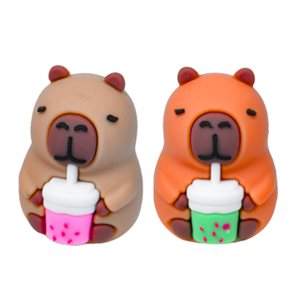 Capybara Anspitzer mit Tasse Schule Büro Braun