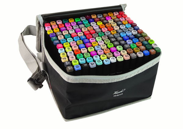 Doppelseitiges Marker-Set im Beutel mit 168 Stück