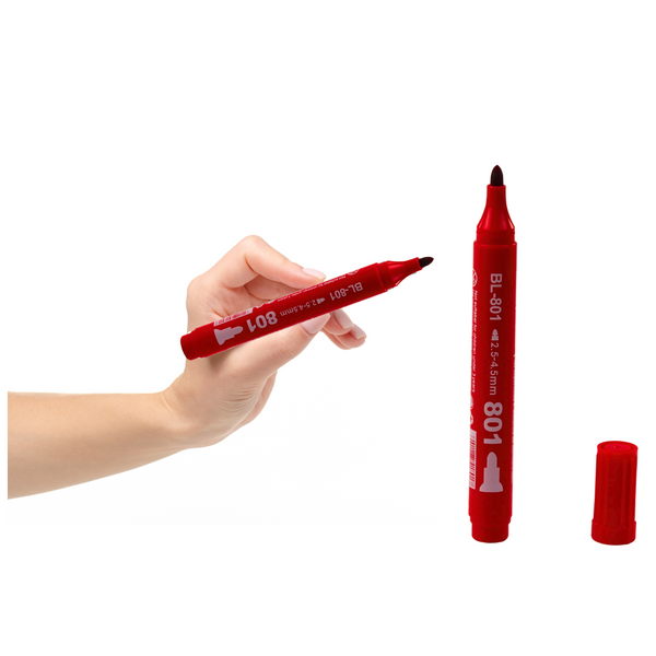Permanent Marker Waterproof Red 2.5-4.5 mm