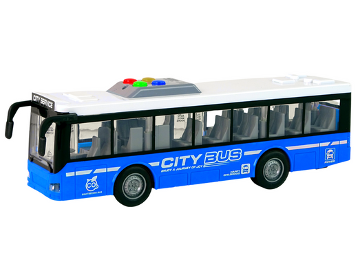 Batteriebetriebene Buslichter, Geräusche, Reibungsantrieb, Blau, 1:16