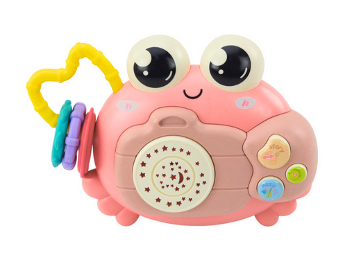Crab Camera Rattle Battery Operated Projector Sounds Pink