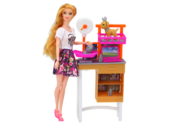 Doll Set With Dogs Cat Vet Accessories