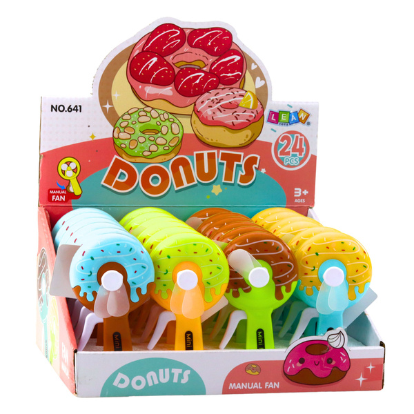 Mini Donut Pinwheel Hand Fan for Kids 4 Designs