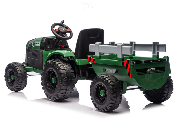 CH9959B Akku-Traktor mit Anhänger, Dunkelgrün, 24 V