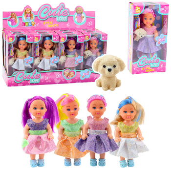 Mini Doll In Dress Set Pupil Mix 12cm