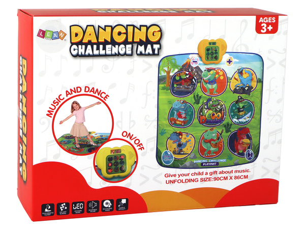 Dance mat with a dinosaur motif 90cm x 86cm