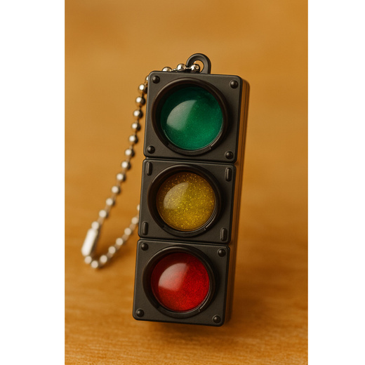 Flashing Educational Traffic Light Keychain