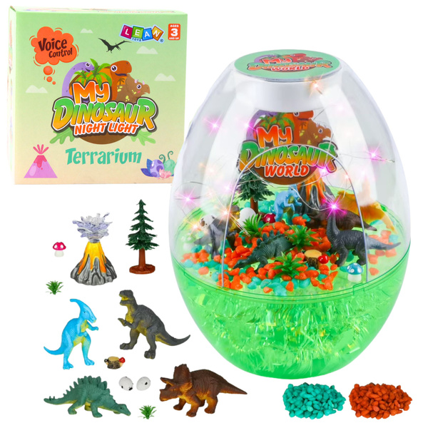 DIY Kreatives Dinosaurier-Terrarium-Kit mit Nachtlicht mit Sprachsteuerung