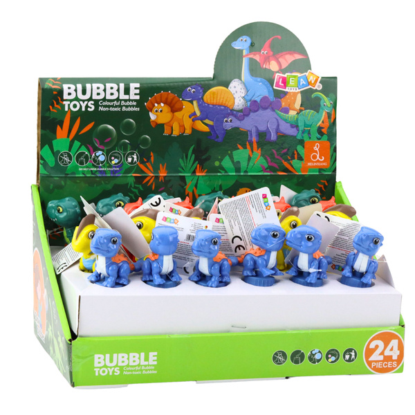 Seifenblasen Dinosaurier bewegliche Figur bunt 14cm Mix