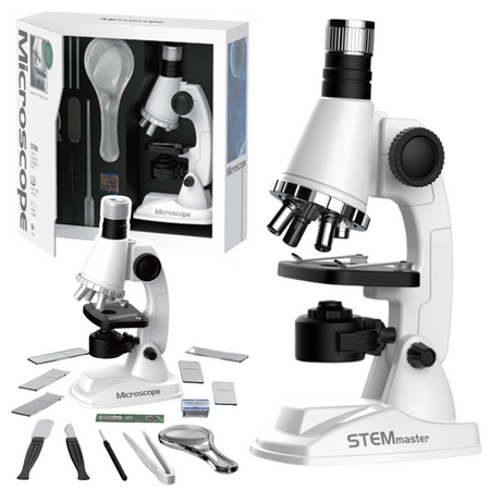 Educational Kit Scientific Microscope For Kids Accessories White