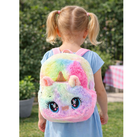 Children's Backpack Plush Unicorn Rainbow Colorful 20cm 3L
