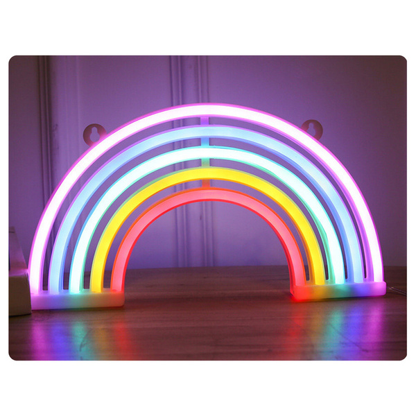 Dekoratives Nachtlicht Neon Regenbogen LED batteriebetrieben