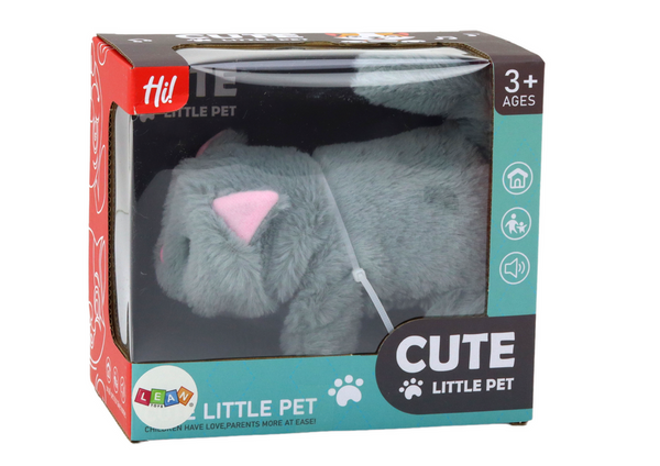 Plush Interactive Animal Kitten Walks and Meows Gray