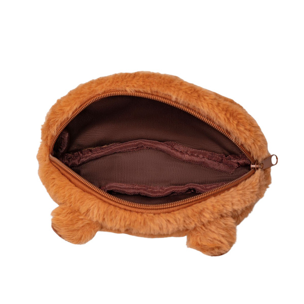 Plüschiges Capybara-Federmäppchen, ein Fach, braun, 19 x 10 cm
