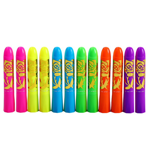 Face Painting Set Neon UV Fluorescent Pencils 12pcs