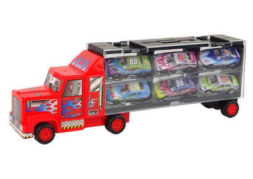 Transport Truck und Rennwagen Set 12tlg.