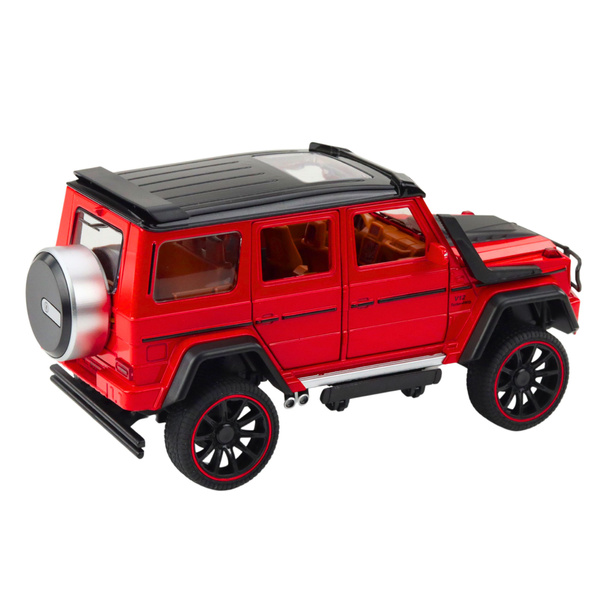 Off-Road Car Metal Pull-Back Drive Opening Doors Red 1:22