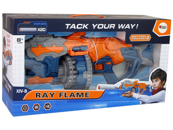 Huge Foam Gun RAY FLAME Rotating Magazine The gun is as long as 55 centimetres