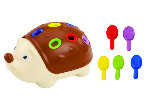 Sensorischer Igel für Babys, bunte Zahlenstäbchen