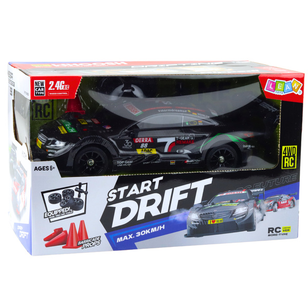 Drift Car RC Schwarz Carbon 30km/h 1:16