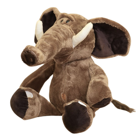 Plüsch Maskottchen Kuscheltier Elefant mit großen Ohren Braun 22cm