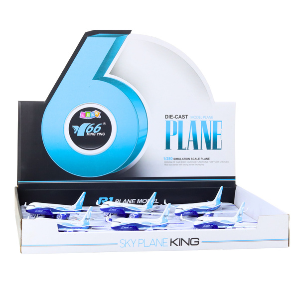 Passenger Plane with Pull Back Motor, Metal, Lights, Sounds, 23 cm