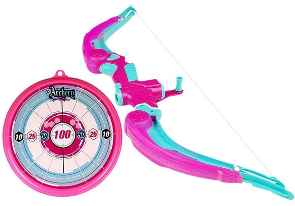 Bow with Shield + 3 Suction Cup Arrows Pink