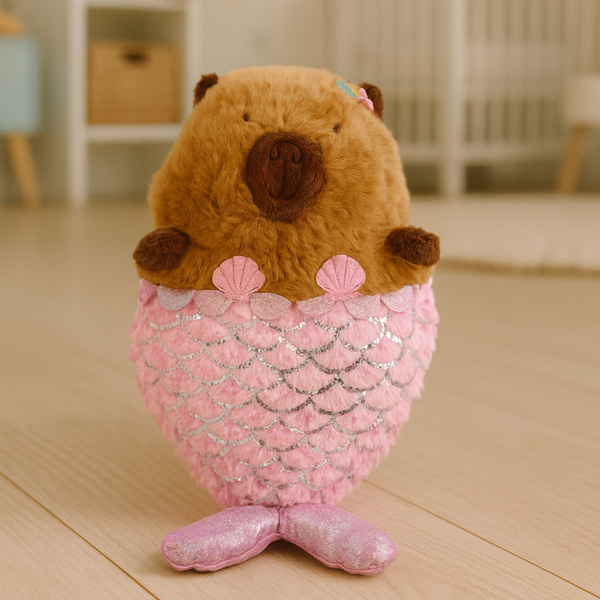 Plush Toy Capybara Mermaid Pink 28cm