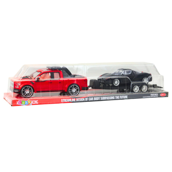 Set of Off-Road Car Red Tow Truck Black Sports Car 59cm