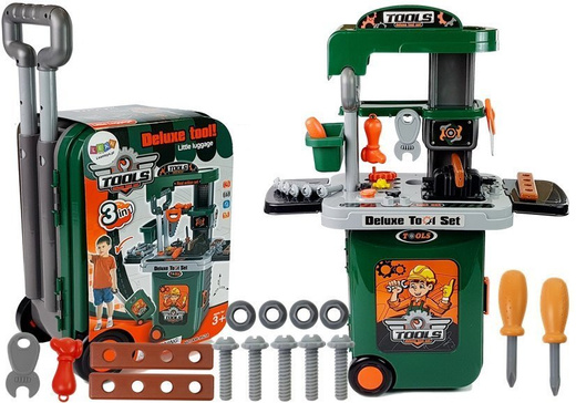 Tool Set in a Wheeled Case Workshop Saw Screwdriver