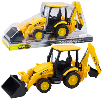 Construction Excavator With Drive Movable Two Buckets Yellow