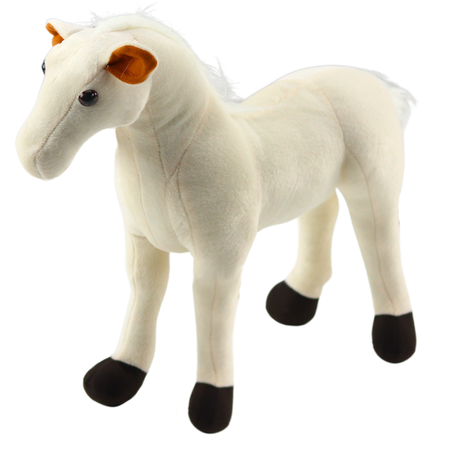 Plüschpferd Plüsch Maskottchen Kuscheltier Weiß 40cm x 37cm