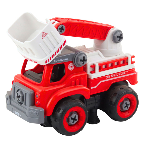 Fire Truck with Turning Boom, Remote Controlled, 2-in-1 Screwdriver