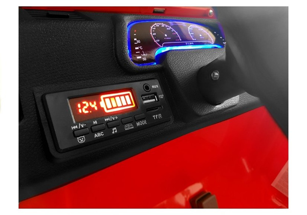 Kinderfahrzeug Jeep HP012 Rot EVA-Reifen Ledersitz LED Frontscheinwerfer Auto