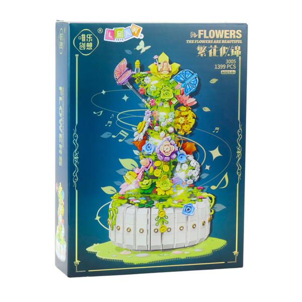 Construction Blocks Floral Composition with Butterflies LED Lights 1399 pcs.