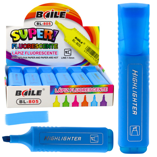 Highlighter Marker For Notes School Office Neon Intense Blue
