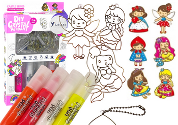 Glasmalerei Anhänger Fusingfarbe Prinzessinnen 6 Stk.