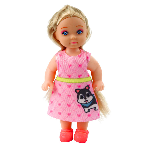 Mini-Puppenset mit Hunde- und Kätzchenbett und Futternapf