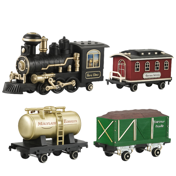 Electric Train Classic RC Train Lights Sounds Smoke 206 cm 24 pcs.