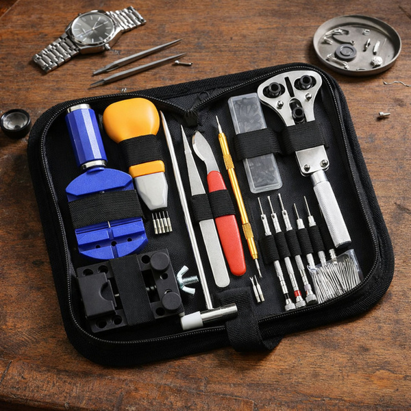 Uhrenreparaturset, Profi-Werkzeugkoffer, 147-teilig.