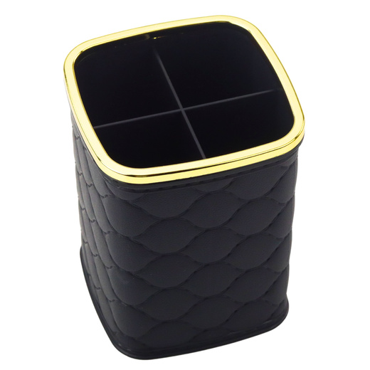 Pinsel-Organizer, vier Fächer, schwarz, 12 x 9,5 cm